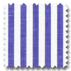 Navy Stripe Cotton and Linen Blend - Custom Dress Shirt