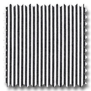 White with Black Bengal Stripe Pinpoint - Custom Dress Shirt