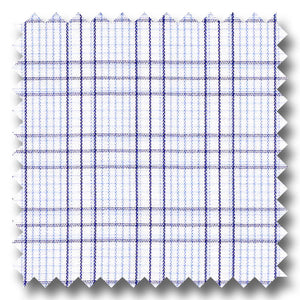 Blue and Black Check 2Ply Broadcloth - Custom Dress Shirt