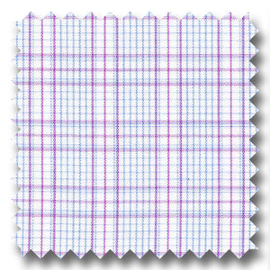Plum and Blue Check 2Ply Broadcloth - Custom Dress Shirt