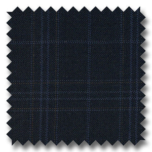 Navy Windowpane 100% Wool