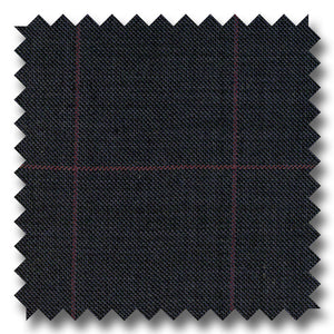 Blue with Maroon Windowpane 100% Wool