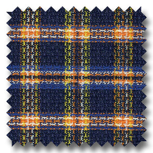 Navy, Orange and Yellow Plaid Novelty - Custom Dress Shirt