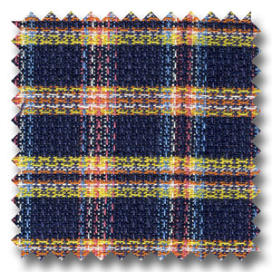 Navy, Orange and Yellow Plaid Novelty - Custom Dress Shirt