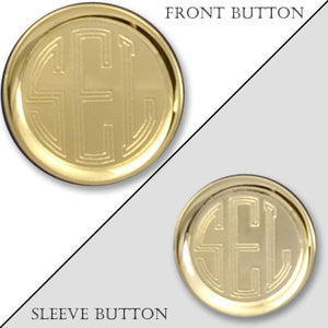 Rimmed Polished Gold Monogram Blazer Button