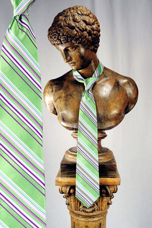 Green with Purple Stripe Tie