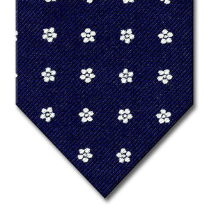 Navy with white Floral Pattern Tie