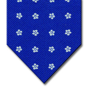 Blue with white Floral Pattern Tie
