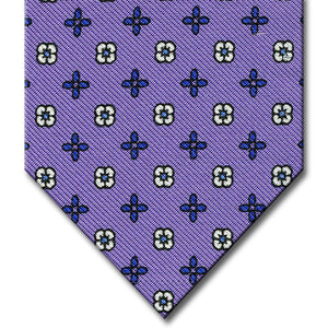 Lavender with Medium Blue Floral Pattern Tie