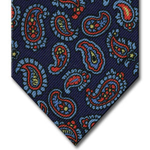 Navy and Medium Blue Paisley Tie