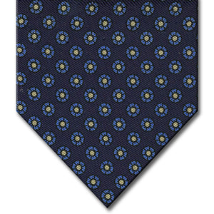 Navy with Medium Blue Floral Pattern Tie