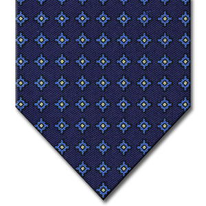 Blue with Medium Blue Geometric Pattern Tie