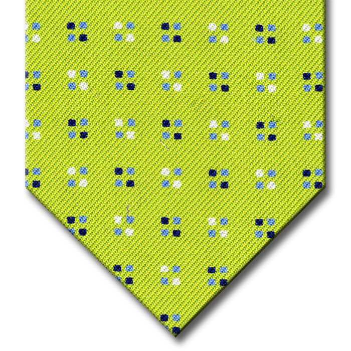 Green with Blue Geometric Pattern Tie