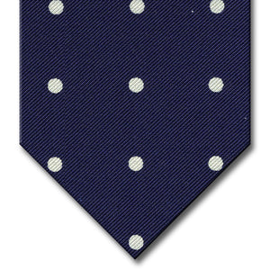 Navy with White Dot Pattern Tie