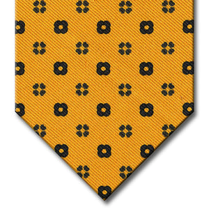 Gold with Black Floral Pattern Tie