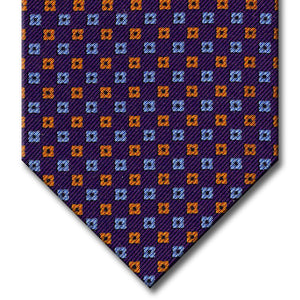 Purple with Blue and Brown Floral Pattern Tie