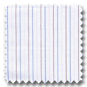 Blue, Pink and Burgundy Stripe 200 2Ply Broadcloth - Custom Dress Shirt
