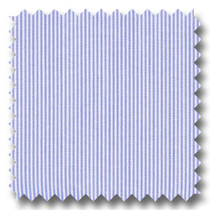 Medium Blue Mini Stripe 200 2Ply Broadcloth - Custom Dress Shirt