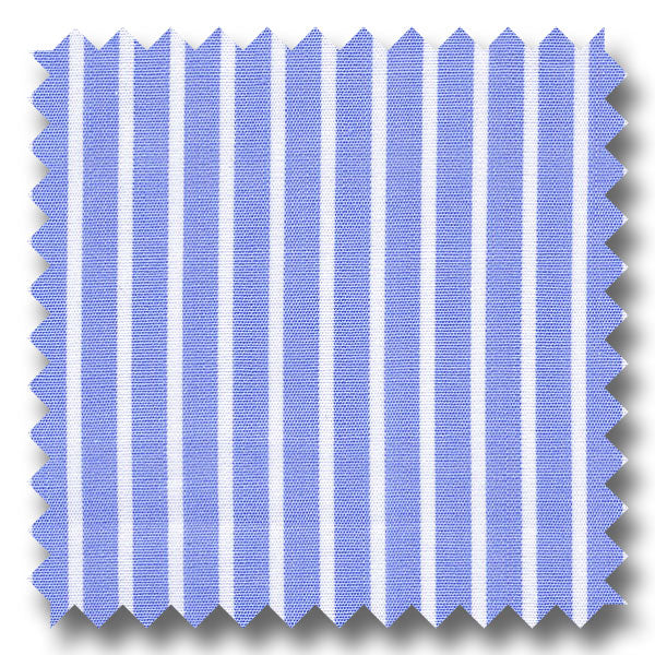 Medium Blue Stripe 200 2Ply Broadcloth - Custom Dress Shirt