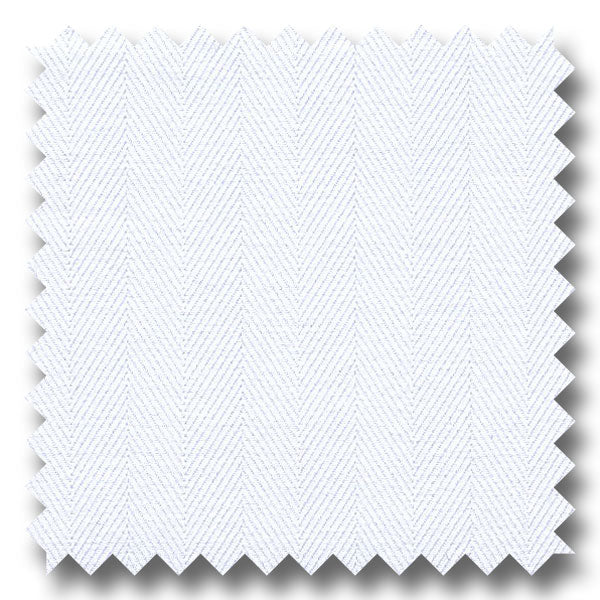 White 200 2Ply Herringbone - Custom Dress Shirt