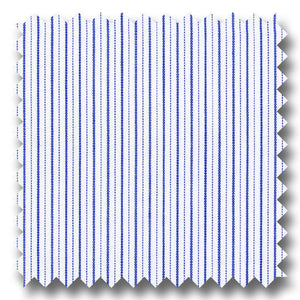 Light Blue and Navy Stripe 240 2Ply Poplin - Custom Dress Shirt