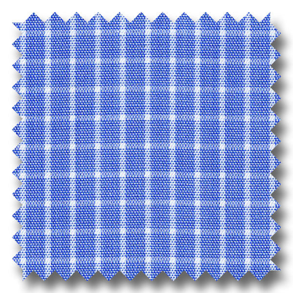 Blue Check 200 2Ply Broadcloth - Custom Dress Shirt