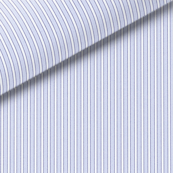 LT BLU / NAVY / WHITE STRIPE POPLIN DRESS SHIRT