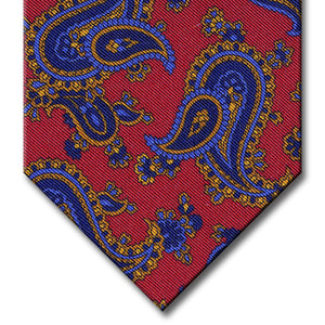 Red with Navy and Gold Paisley Tie