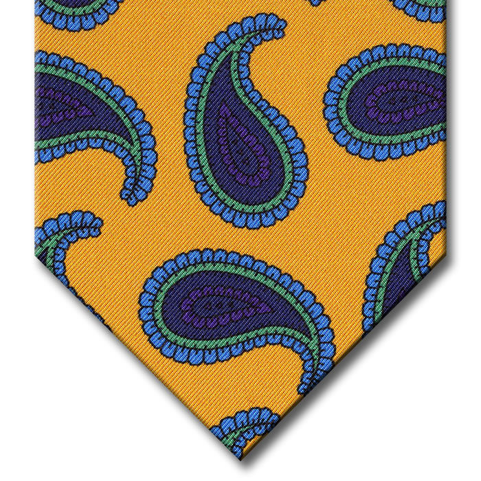 Gold with Navy and Blue Paisley Tie