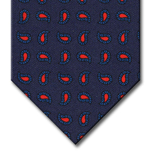 Navy with Blue and Red Paisley Tie