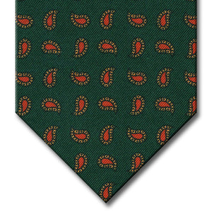 Green with Red and Tan Paisley Tie