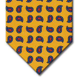 Gold with Blue and Red Paisley Tie