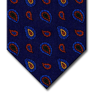 Navy with Blue and Brown Paisley Tie