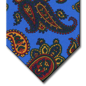Light Blue with Red and Gold Paisley Tie