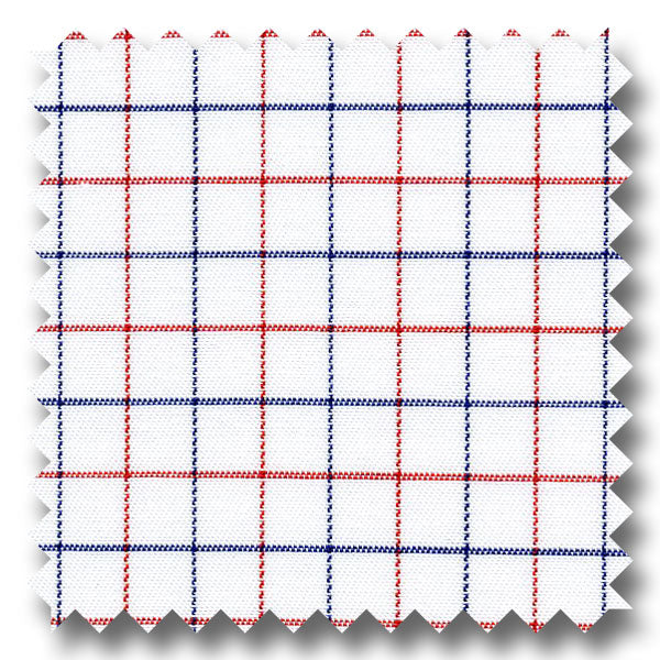 Navy and Red Check 2Ply Twill - Custom Dress Shirt