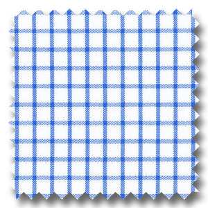 Light Blue Grid Check Broadcloth - Custom Dress Shirt