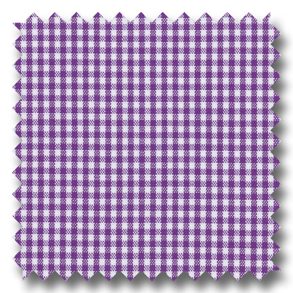 Purple Mini Gingham Check Broadcloth - Custom Dress Shirt