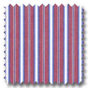Red and Blue Multi Stripe Pinpoint - Custom Dress Shirt