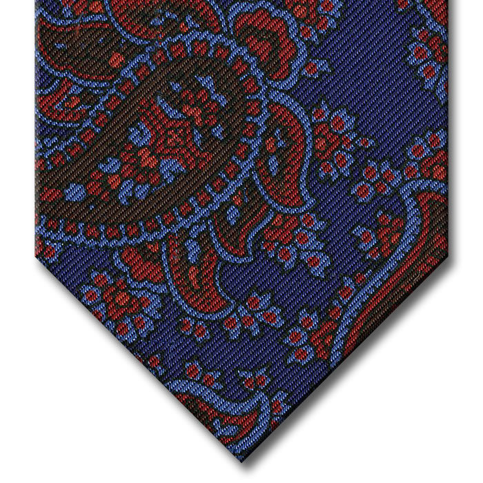 Navy with Red and Brown Paisley Tie