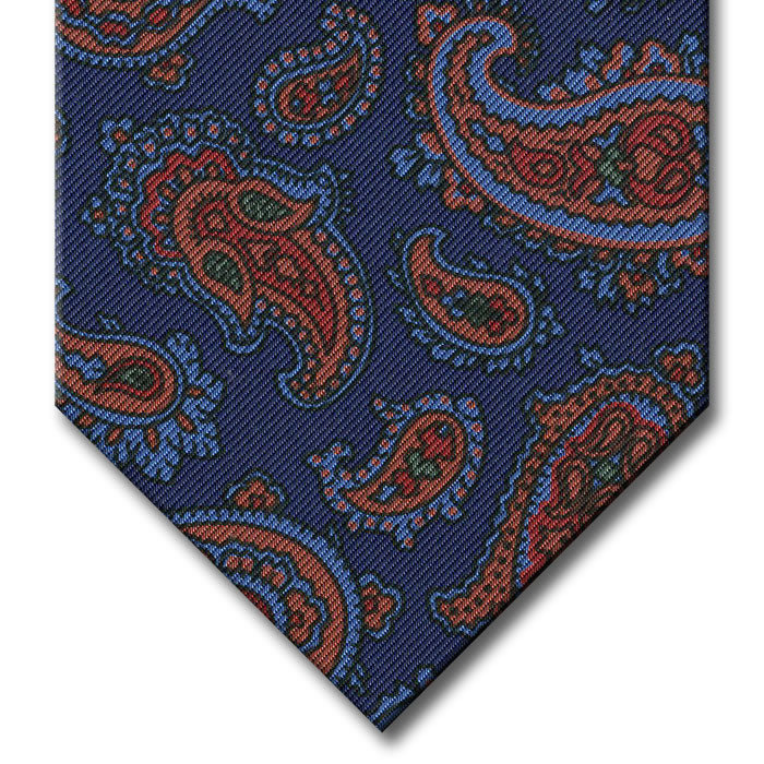 Navy with Red and Brown Paisley Tie