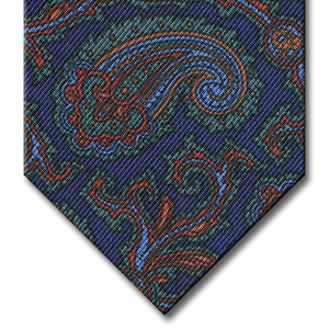 Navy with Green and Red Paisley Tie