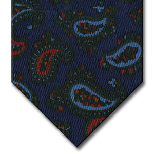 Navy with Light Blue and Red Paisley Tie