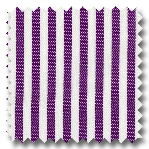 Purple Stripe 2Ply Twill - Custom Dress Shirt