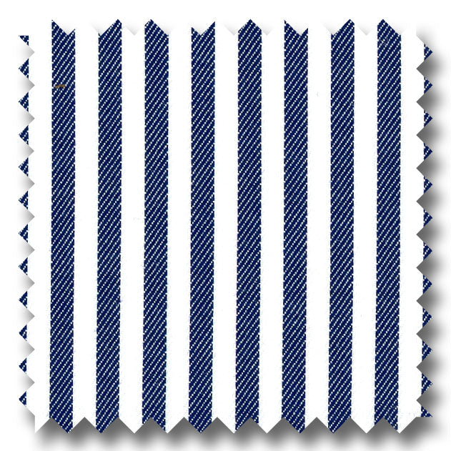 Navy Stripe 2Ply Twill - Custom Dress Shirt