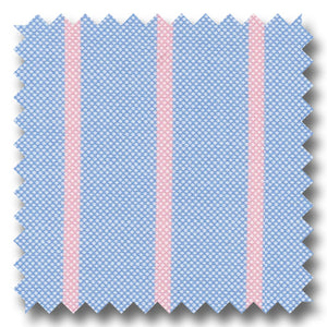 Blue and Pink Stripe 2Ply Panama - Custom Dress Shirt