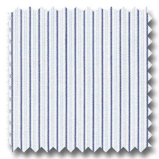 Light Blue and Dark Blue Stripe 2Ply Broadcloth - Custom Dress Shirt