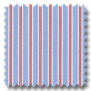 Blue and Red Stripe 170 2Ply Broadcloth - Custom Dress Shirt