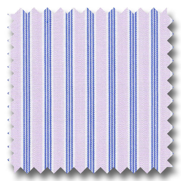 Pink and Blue Stripe 2Ply Broadcloth - Custom Dress Shirt