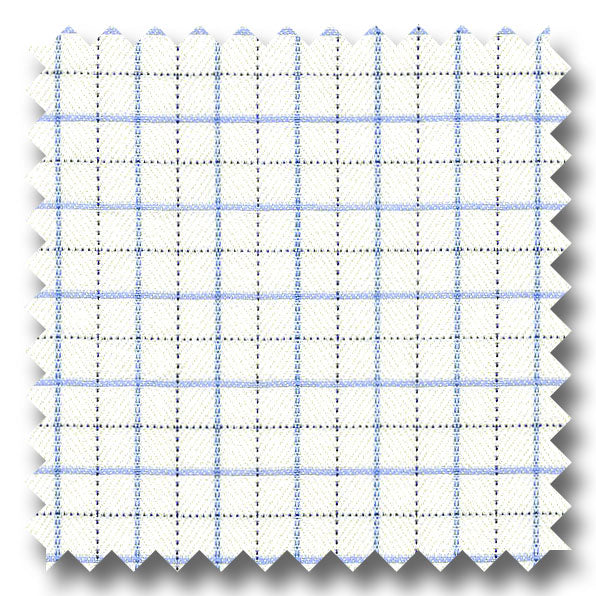 Light Blue Check 2Ply Mini Twill - Custom Dress Shirt