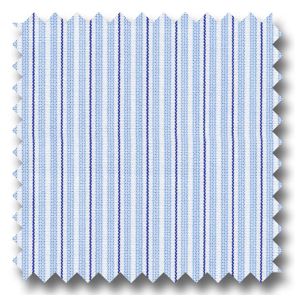 Navy and Blue Stripe 140 2Ply Broadcloth - Custom Dress Shirt